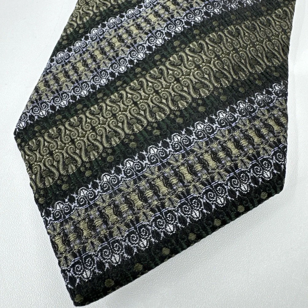 Kolte Italy Vintage Necktie New Mens 100% Silk Tie Green Modern Design 57